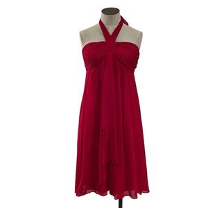 NWT Red Silk Halter Dress